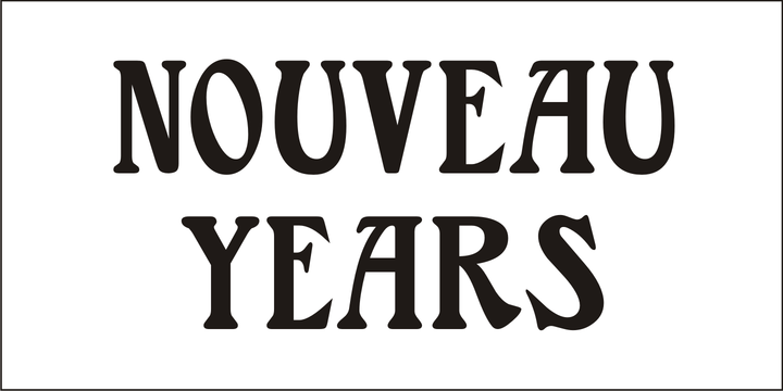 Beispiel einer Nouveau Years JNL Oblique-Schriftart